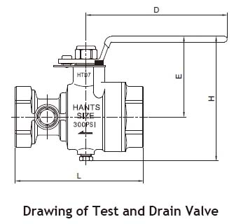 Drawing of Z-Tide Test and Drain Valve
