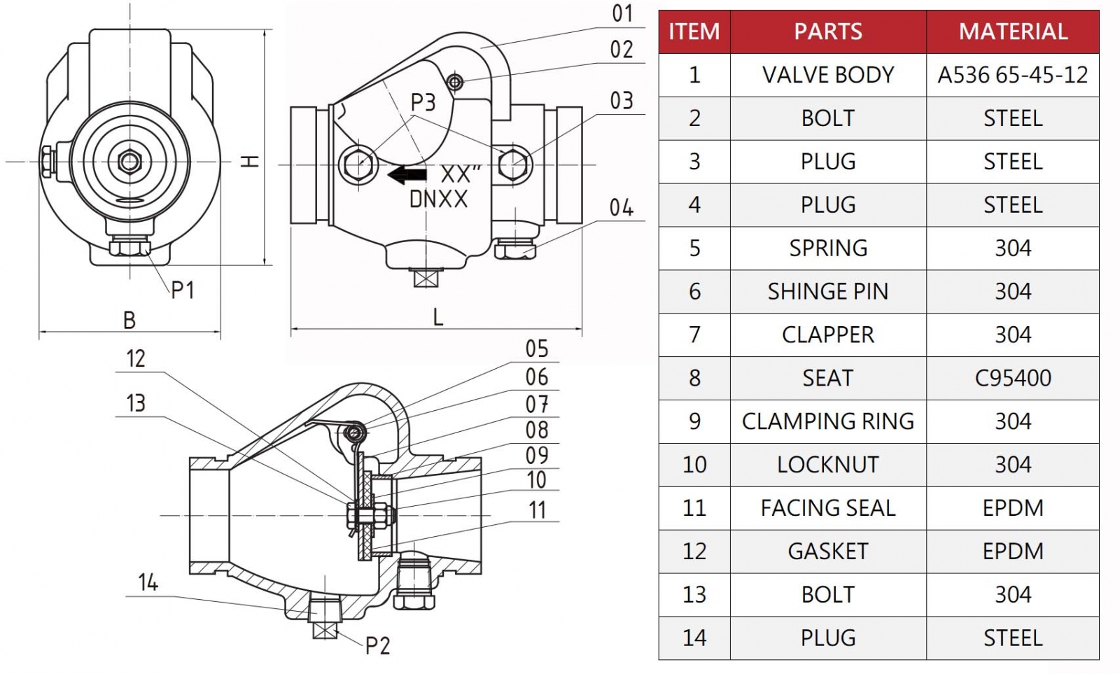 UL Grooved Swing Check Valve Structure Diagram Hants UL Grooved Swing Check Valve Structure Diagram